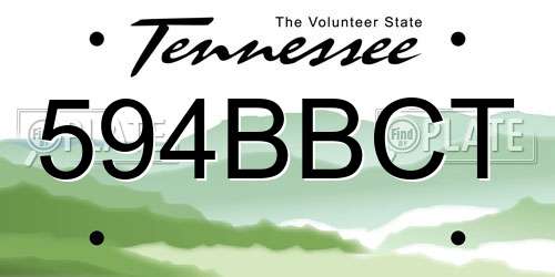 594BBCT Tennessee License Plate