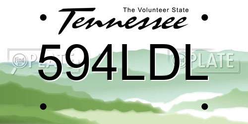 594LDL Tennessee License Plate