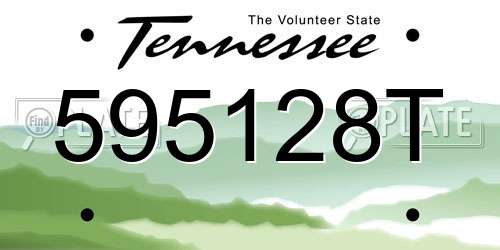 595128T Tennessee License Plate