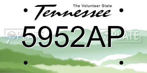 5952AP Tennessee License Plate