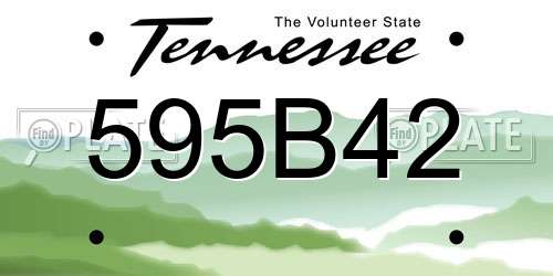 595B42 Tennessee License Plate