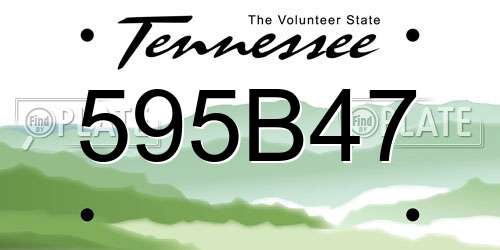 595B47 Tennessee License Plate