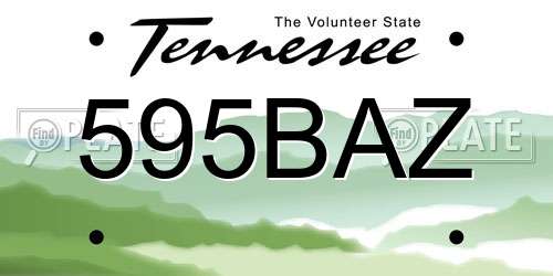 595BAZ Tennessee License Plate