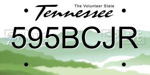 595BCJR Tennessee License Plate