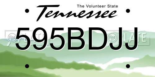 595BDJJ Tennessee License Plate