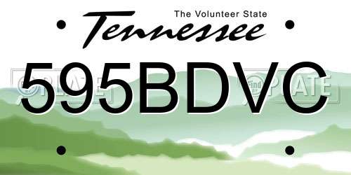 595BDVC Tennessee License Plate