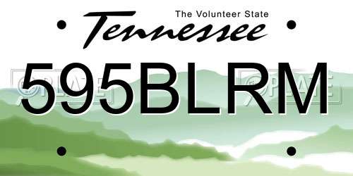 595BLRM Tennessee License Plate