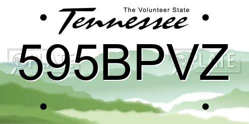 595BPVZ Tennessee License Plate