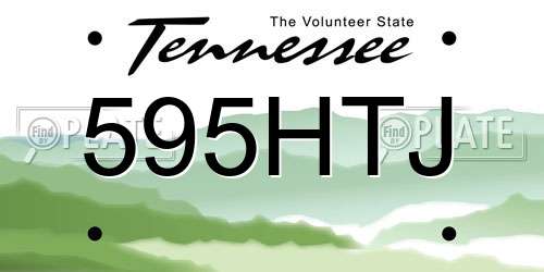 595HTJ Tennessee License Plate