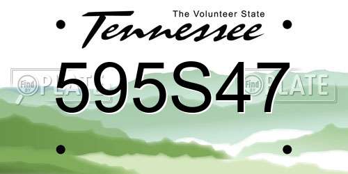 595S47 Tennessee License Plate