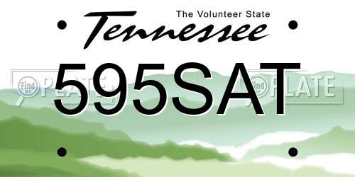 595SAT Tennessee License Plate