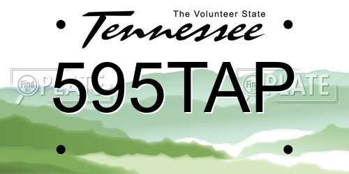 595TAP Tennessee License Plate