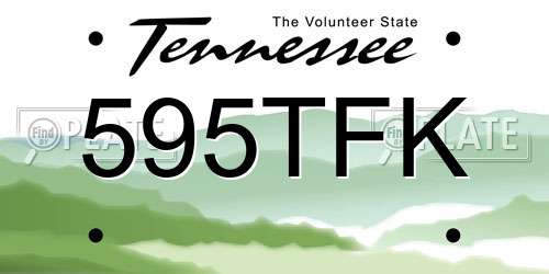 595TFK Tennessee License Plate