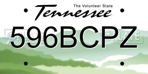 596BCPZ Tennessee License Plate