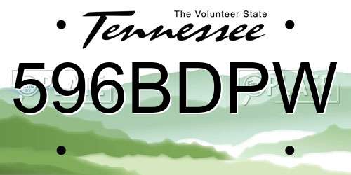 596BDPW Tennessee License Plate