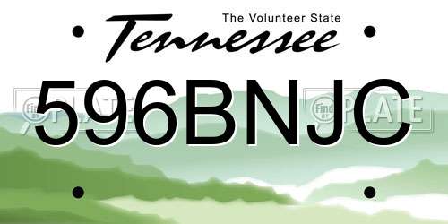 596BNJC Tennessee License Plate