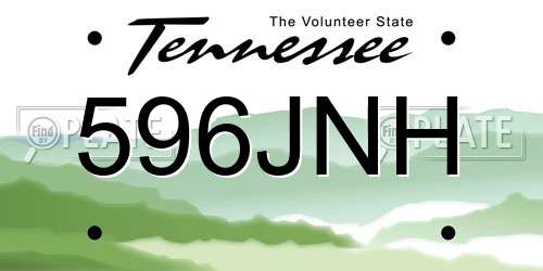 596JNH Tennessee License Plate
