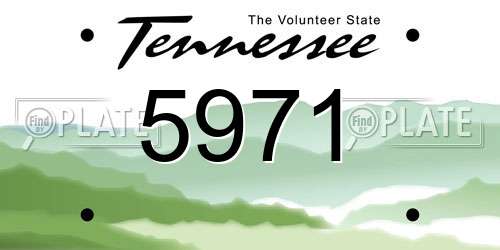 5971 Tennessee License Plate