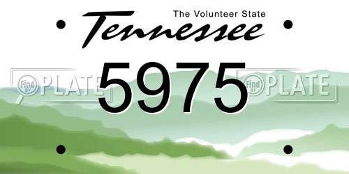 5975 Tennessee License Plate