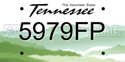 5979FP Tennessee License Plate