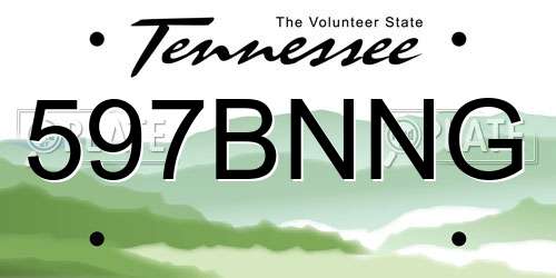 597BNNG Tennessee License Plate