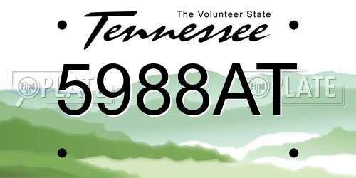 5988AT Tennessee License Plate