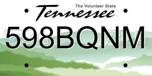 598BQNM Tennessee License Plate