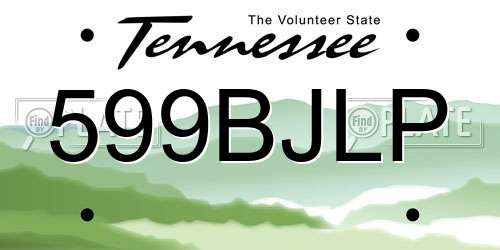 599BJLP Tennessee License Plate