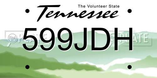 599JDH Tennessee License Plate