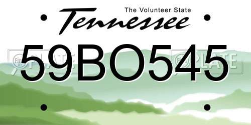 59BO545 Tennessee License Plate