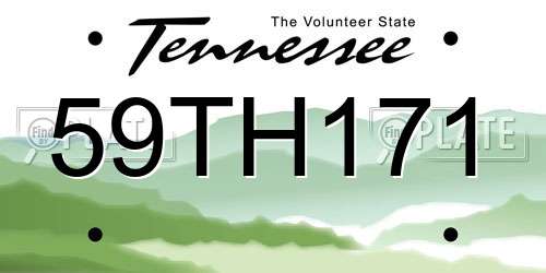 59TH171 Tennessee License Plate