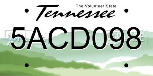 5ACD098 Tennessee License Plate