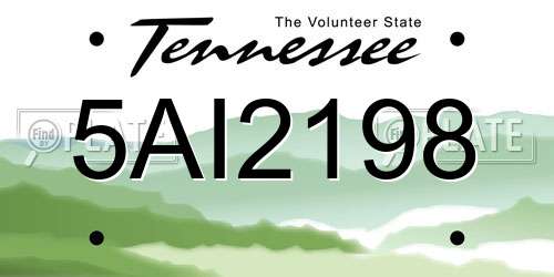 5AI2198 Tennessee License Plate