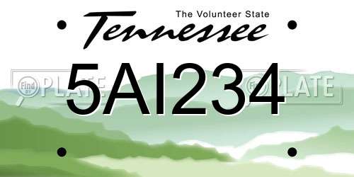 5AI234 Tennessee License Plate