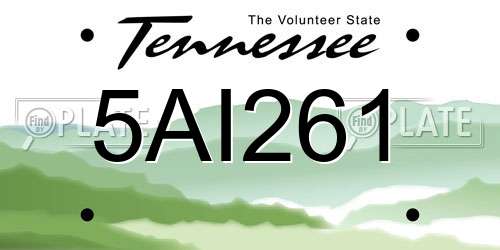 5AI261 Tennessee License Plate