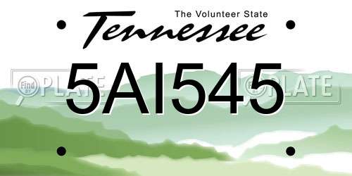 5AI545 Tennessee License Plate