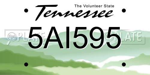 5AI595 Tennessee License Plate