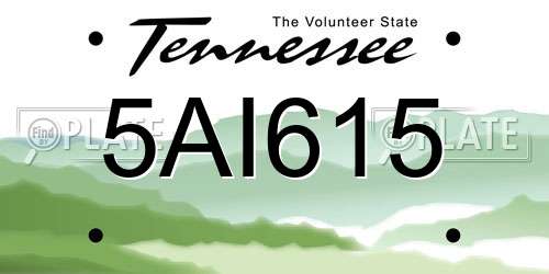 5AI615 Tennessee License Plate