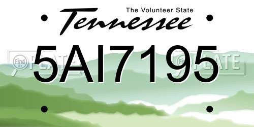 5AI7195 Tennessee License Plate
