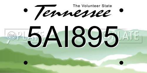 5AI895 Tennessee License Plate