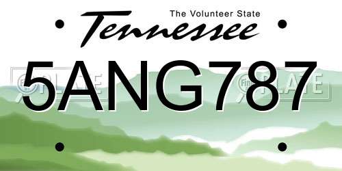 5ANG787 Tennessee License Plate