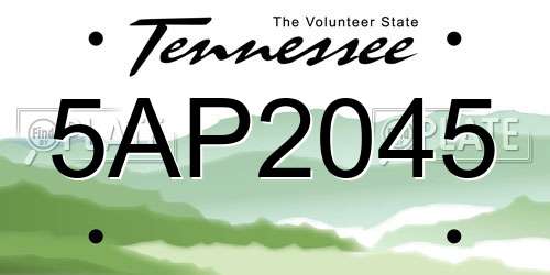 5AP2045 Tennessee License Plate