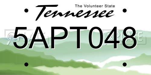 5APT048 Tennessee License Plate