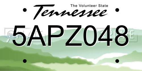 5APZ048 Tennessee License Plate