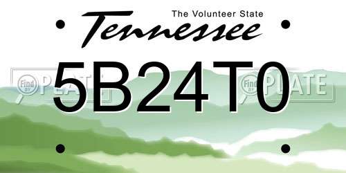 5B24T0 Tennessee License Plate