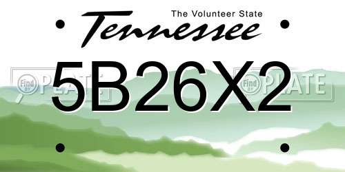5B26X2 Tennessee License Plate