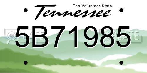 5B71985 Tennessee License Plate