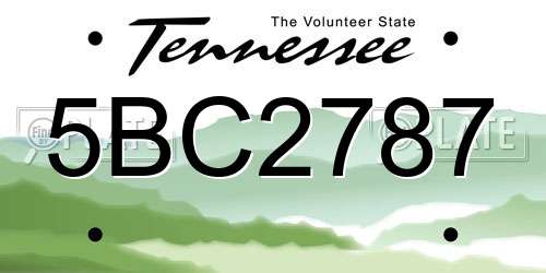 5BC2787 Tennessee License Plate