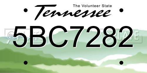 5BC7282 Tennessee License Plate