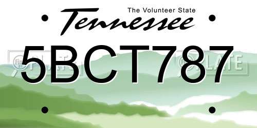 5BCT787 Tennessee License Plate